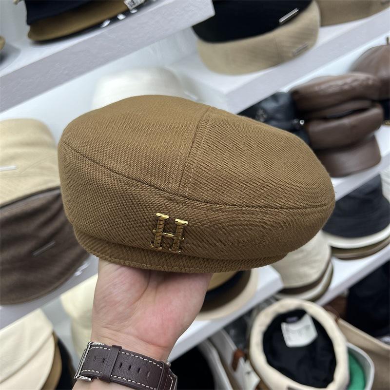 

Осенне-зимний грубый четырехклинный берет женская высококачественная литературная шляпа художника верблюд