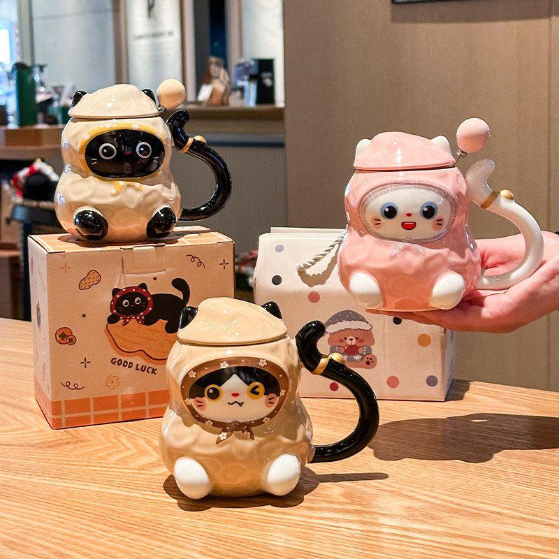 Charming Ceramic Cat Mug – Cute & High Appearance Value, Perfect Birthday Gift for Girls, Comes in a Gift Box