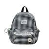 Schoolbag high-value plaid schoolbag women's new lace girl heart backpack Japanese sweet student travel backpack