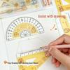 Capybara Cartoon Ruler Set: 4-Piece Portable Student Stationery - Square, Triangle, and Straight Rulers