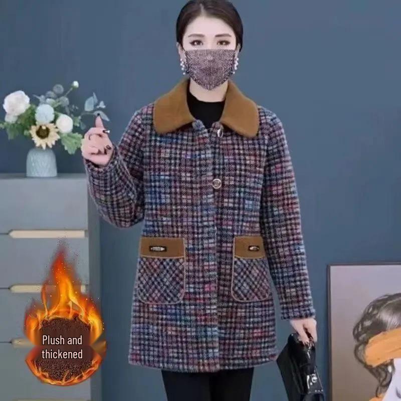 Women s Mid-Length Plush Velvet Winter Coat Medium
