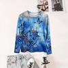 2025 base fashion foreign style new long-sleeved tie-dye foreign trade printing T-shirt, long-sleeved T-shirt slim-fit loose top