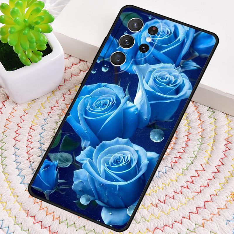 Blue Rose Flower Phone Case for Samsung Galaxy note 10 pro S26 Ultra S23 S24 FE S25 S21 S22 PLUS shockproof Cove
