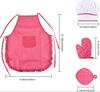 Apron For Little Girls Kids Cooking Baking Set Chef Hat Mitt  Utensil For Toddler Play House Toys Chef Costume Role Play