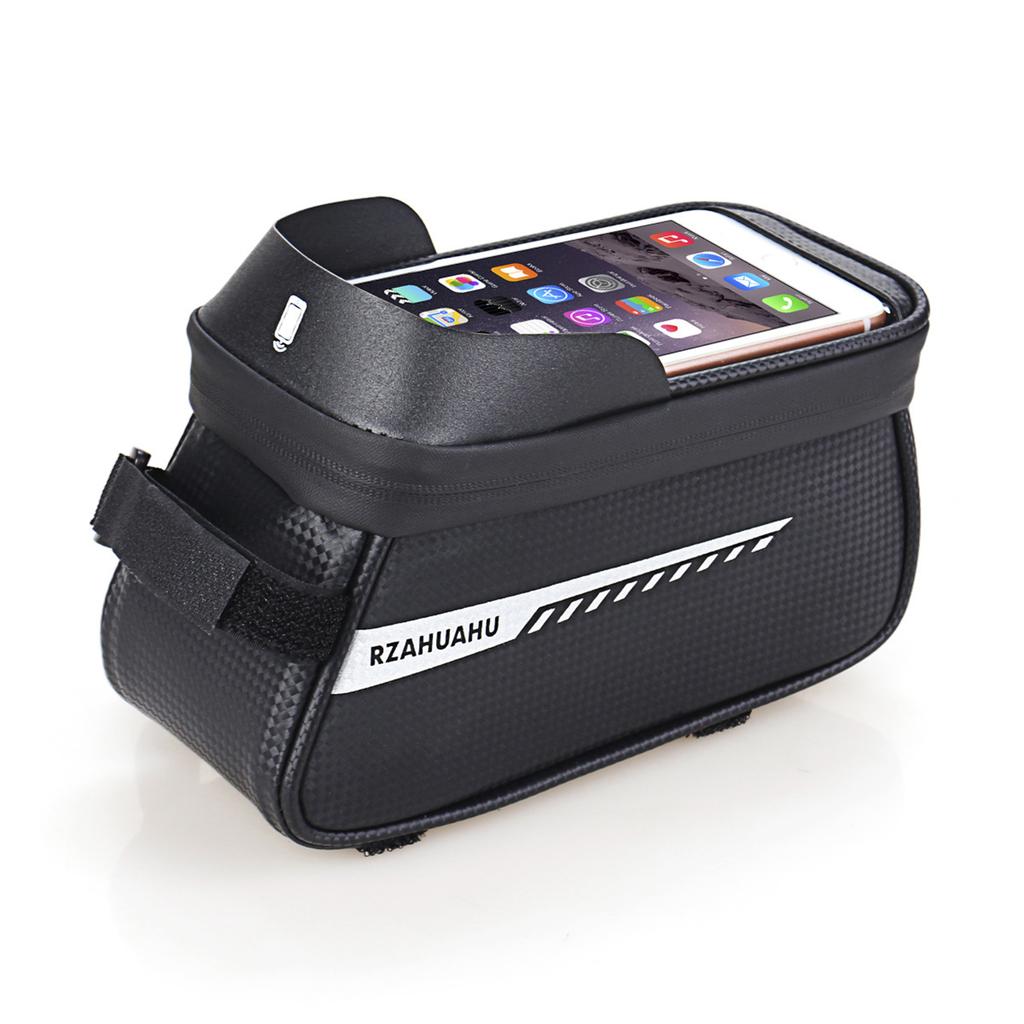 Waterproof Bicycle Phone Mount Bags Front Frame Top Tube Bag with Touchscreen Phone Holder Case Cycle Bike Tool Storage