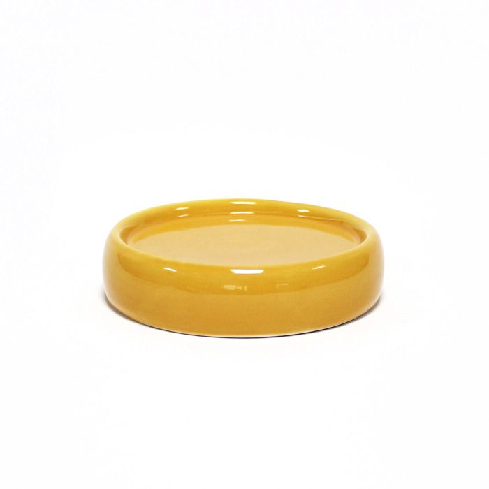 Porte savon en ceramique 3.5 x 10 cm Bulleas ocre