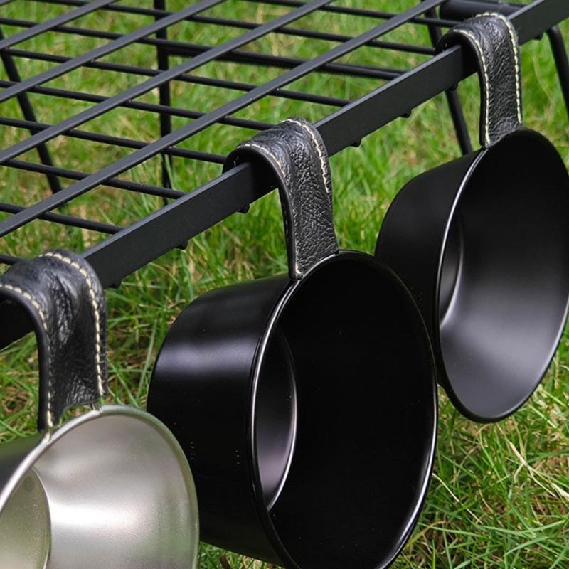 PU Leather Camping Mugs Handle Protectors Cup Handle Wrap Sleeve Camping Bowl Cup Handle Guard Picnics Bowl Handle Cover