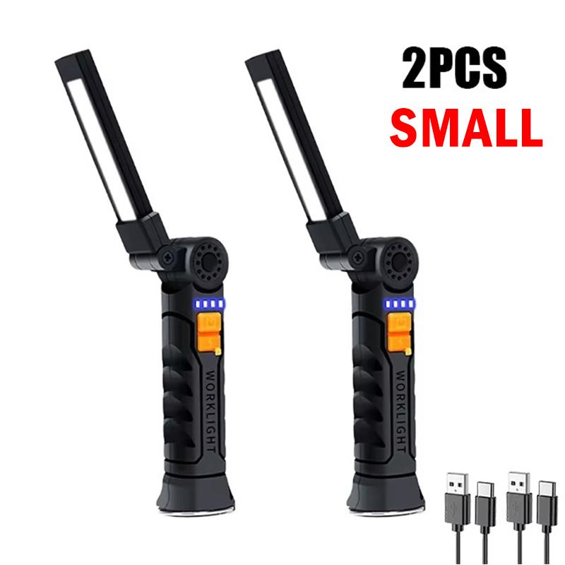 Rechargeable LED Flashlight Work Light with Magnet & Hook, Waterproof for Job Site Security Night Work Outdoor Camping Emergency