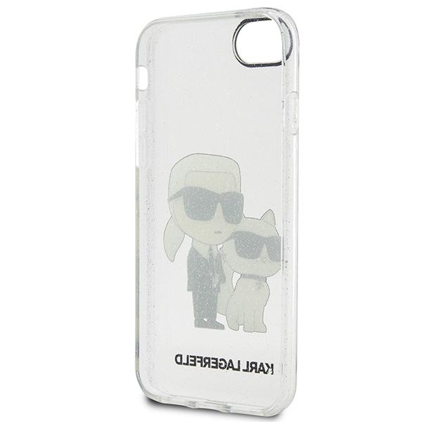 Karl Lagerfeld KLHCI8HNKCTGT iPhone 7/8/SE 2020 / SE 2022 Transparent Hardcase Gliter Karl&Choupette