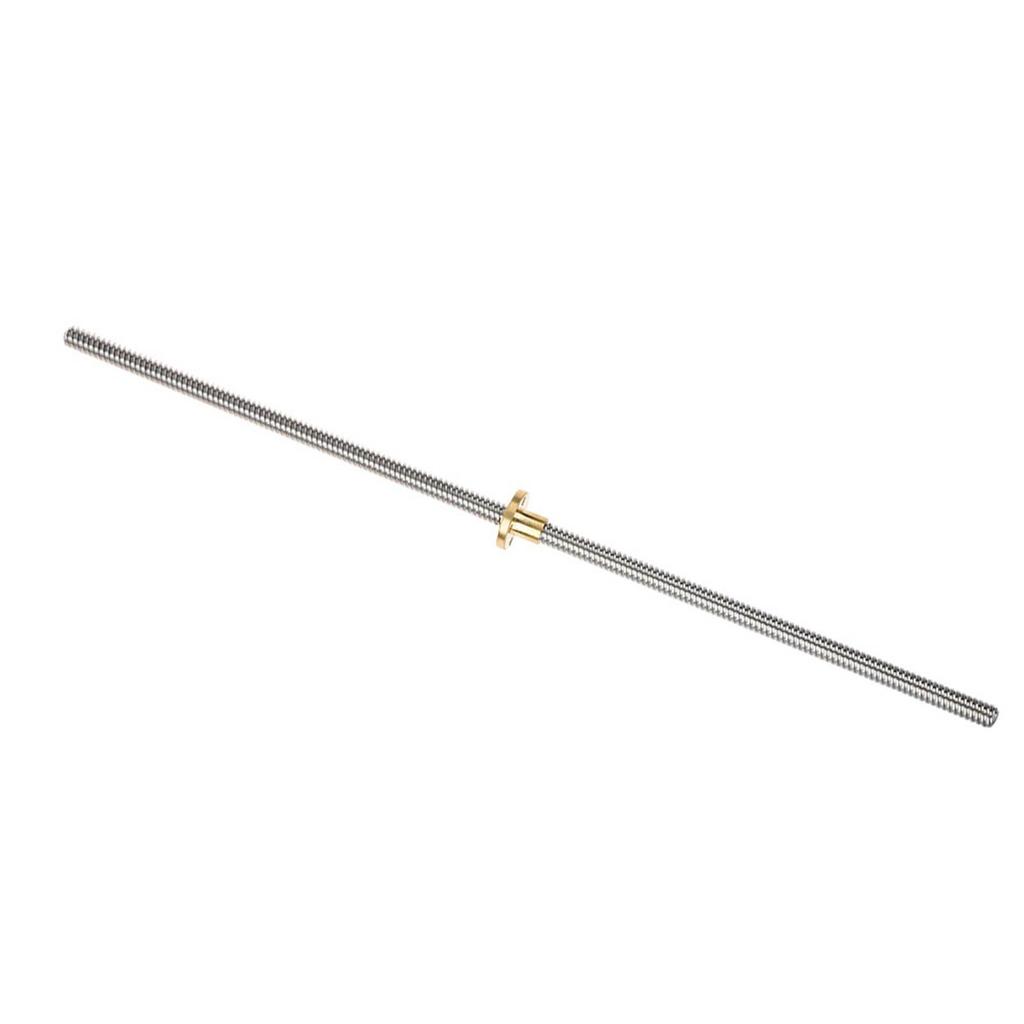 T8 8mm Trapezoidal Stainless Steel Threaded Rod Lead Screw & Brass Nut for 3D Printer 400mm
