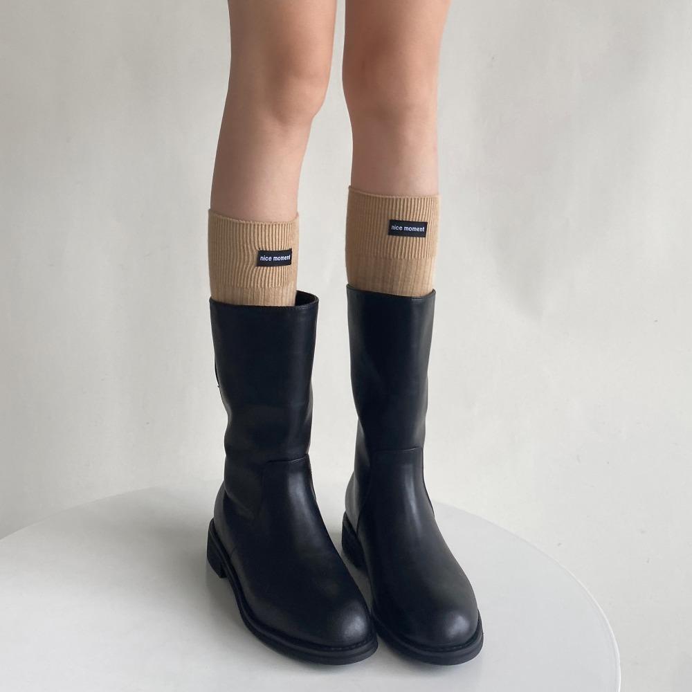 English Letters Calf Socks High Tube Knitted Stocking Fashion Knee-high Socks  Winter