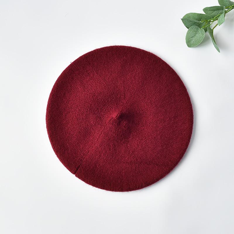 Factory Solid Beret Cap Spring British French Artist Style Elegant Painter Winter Women Knit Custom Wool Beret Hat