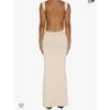 Export Single Lady Sexy Open Back Pile Collar Long Waist Sexy Dress Evening Dress Retro Summer Bride Dress
