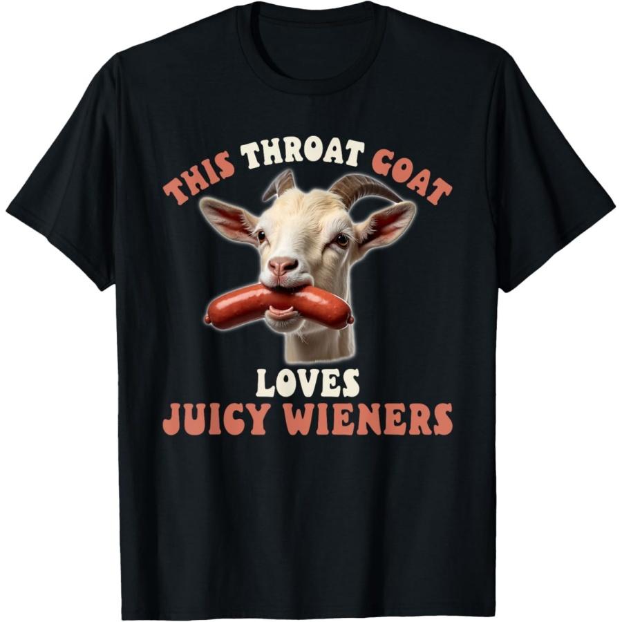 

AANGED Funny Throat Goat Swallows Juicy Wieners Inappropriate Adult T-Shirt XXXXXL різнокольоровий