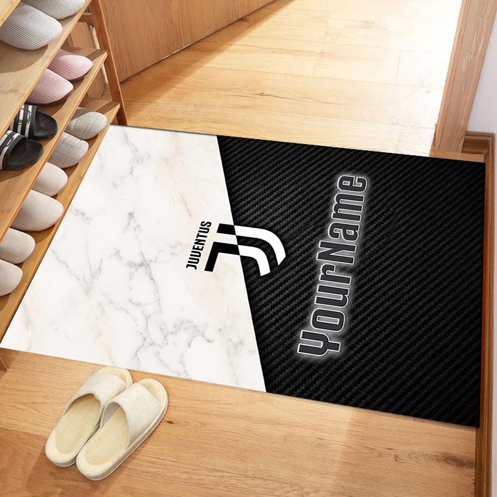 Juventus Customize Your Name Floor Mat Design for Living Rooms Hallway Entryway Bedrooms Anti-slip Rug Decorate Offices Best for Christmas