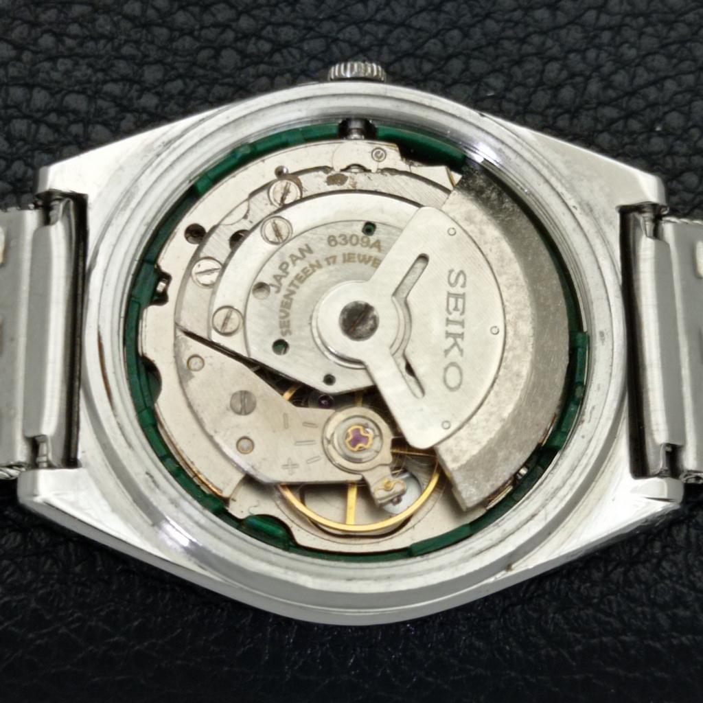 JAPAN VINTAGE SEIKO 5 AUTOMATIC 6309A MENS SILVER COLOR DIAL WATCH a701207-5 R206a-a701207