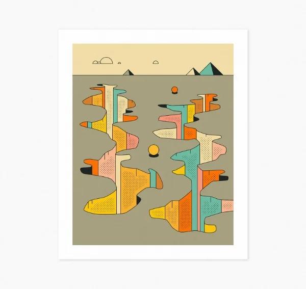 Minimalist Abstract Painting Poster Sunset Illustration Science Fiction Canvas Printing Home Room Wall Decor Frameless Painting