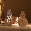Snowman Wrought Iron Crafts Christmas Yard Garden Art Decoration