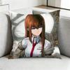 Steins GGate Anime Pillow Case Square DoubleSided Sofa Cushion Cover Bedroom Bedside Pillow Gift