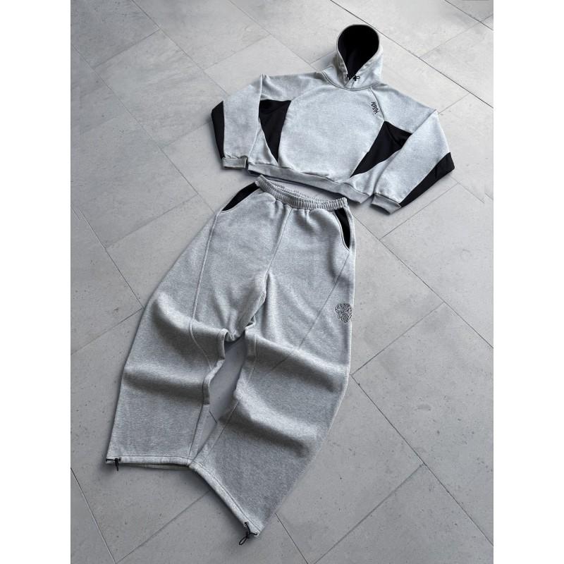 Mertra Męski Zestaw Bluza i Spodnie Dresowe Retro Luźny Krój Haftowany Streetwear Casualowy Zestaw 2-częściowy