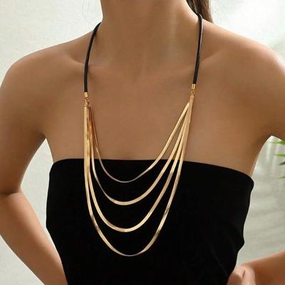 Collier Serpent Multi-couches Mode Créatif Automne Hiver Texture Haut de Gamme Collier Mode Collier Femme
