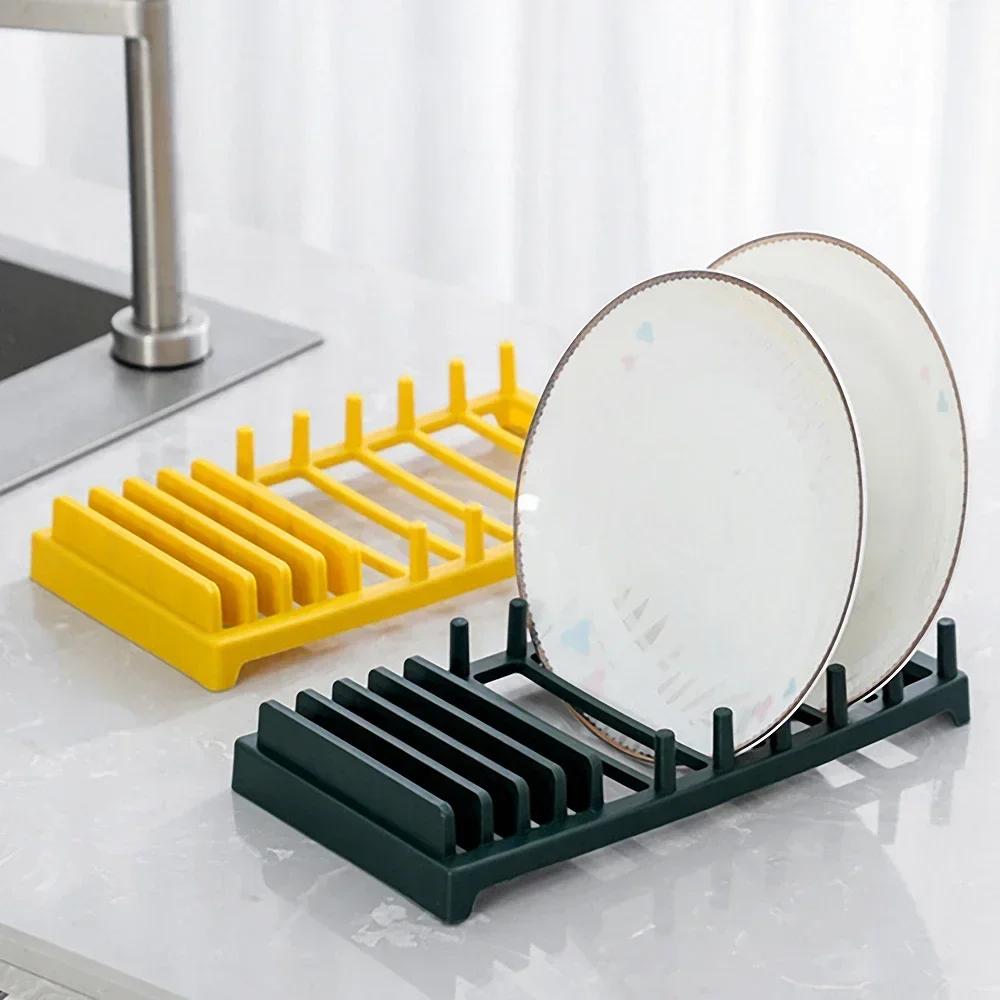 Suport pentru Bol/Farfurie/Capac cu Utilizare Multiplă, Rafturi de Depozitare/Scurgere, Poziții Multiple pentru Carduri, Farfurie, Suport pentru Cuțite, Organizare Ustensile de Bucătărie