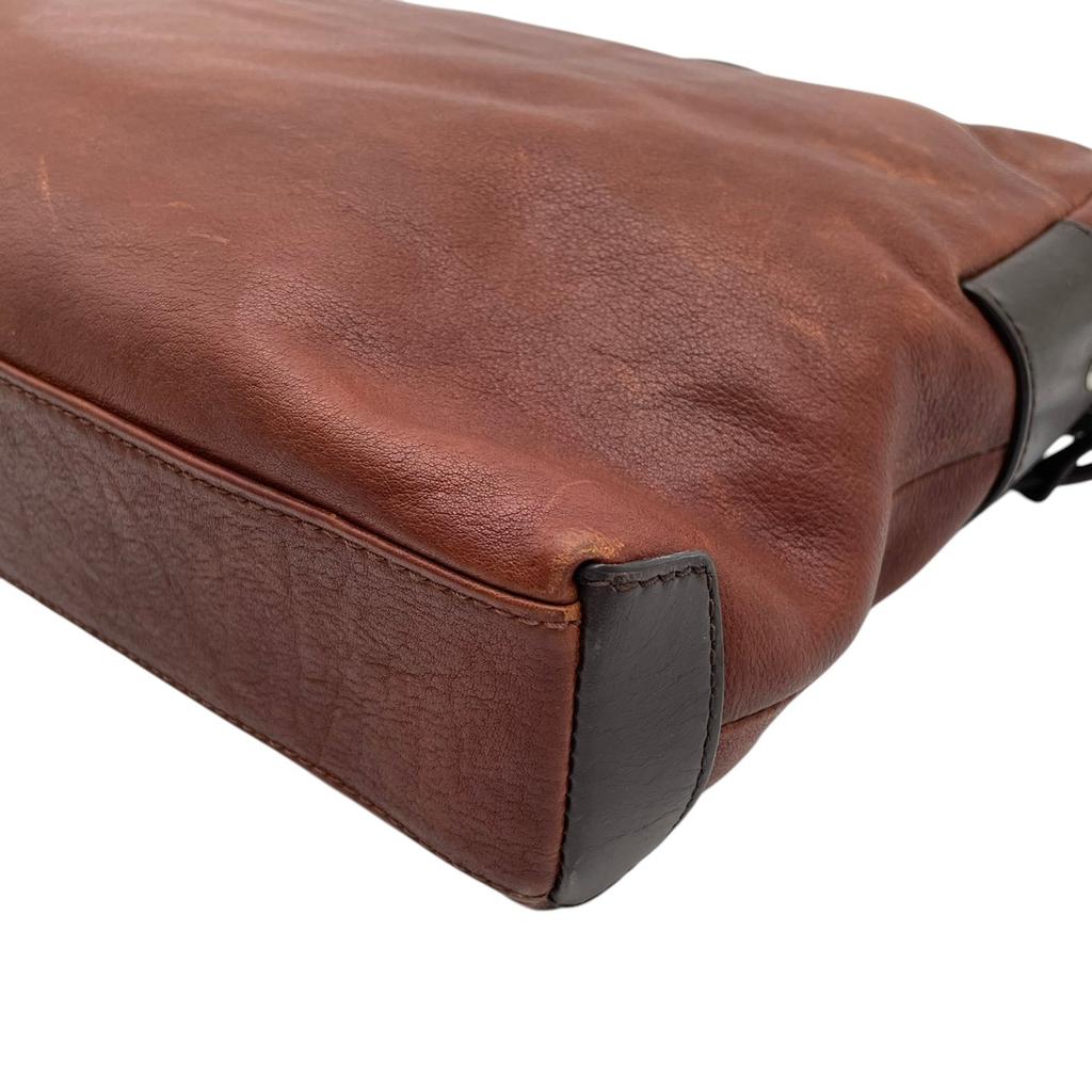 Used Michael Kors 2 WAY BriefcaseBriefcase Brown/Dark Brown Leather Mens