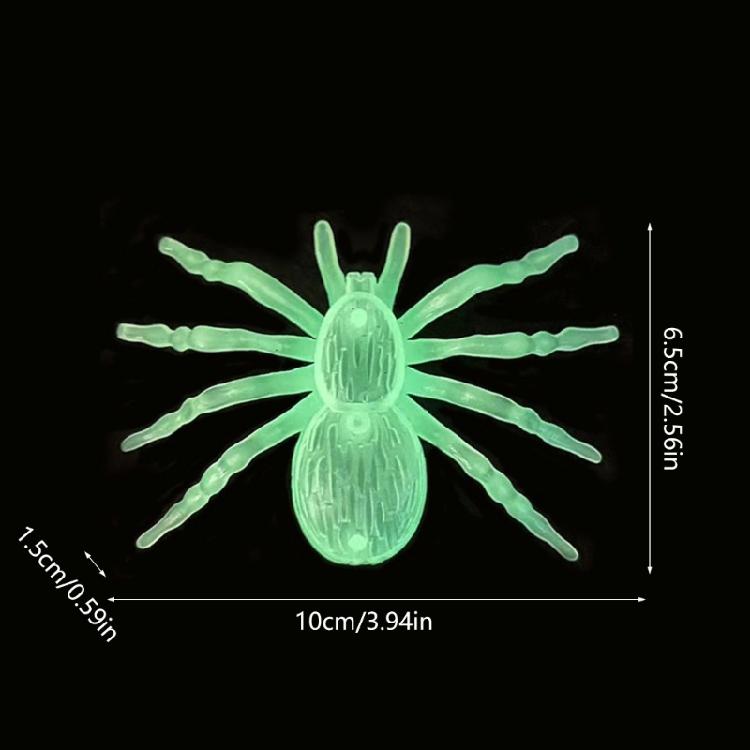 6Pcs Grisly Halloween Noctilucent Spiders Ornament Supply for Creative Crafting