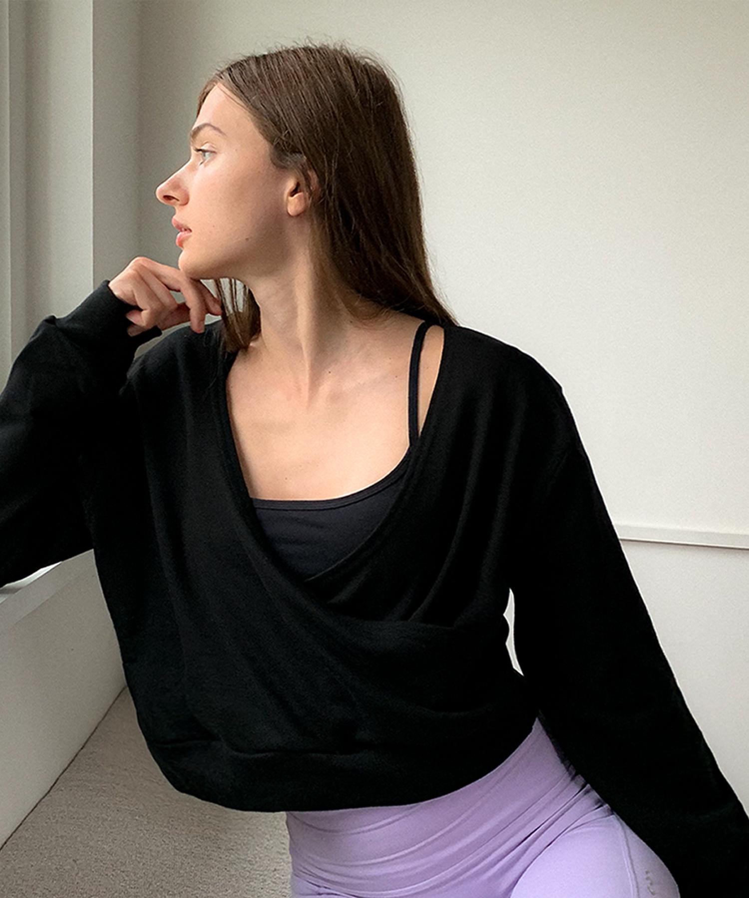 Ingi Active Two-Way Wrap Crop Top Black One