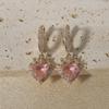 1 Pair Fashion Heart Shape Dangle Earrings for Women Zirconia Earring Jewelry Wedding Party Accessories