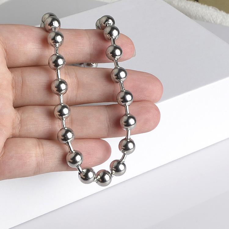 Trendy Stainless Steel Bead Chain Necklace & Bracelet Jewelry Accessories