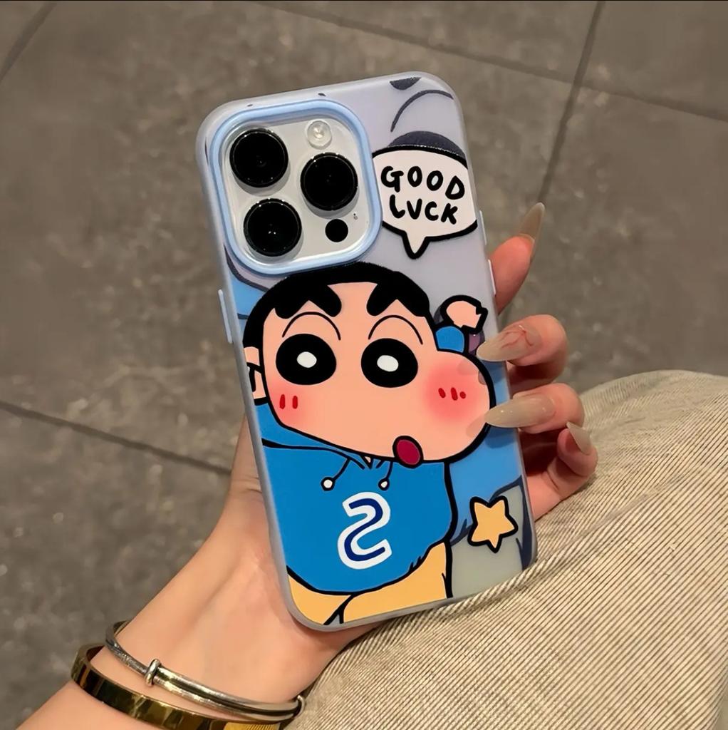 Cartoon animation crayon small new application apple 17 matte skin feeling mobile phone case iPhone16 anti-drop 15/14/13