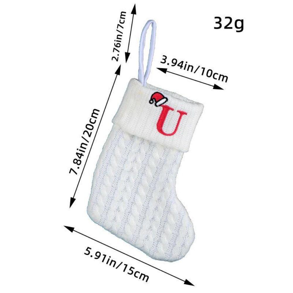 Embroidered Christmas Socks Alphabet Christmas Tree Pendant  Christmas Tree