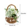 Hand Woven Wicker Basket Rattan Flower Basket for Festival Wedding Party 13x13x23cm Yellow