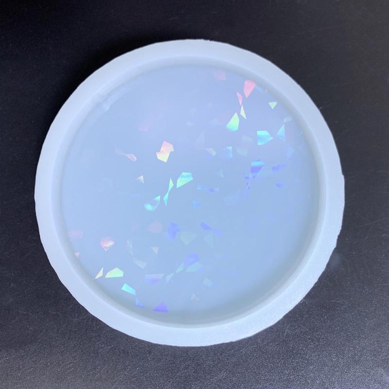 Holographic Resin Molds Silicone,Resin Coaster Molds Round Coaster Molds for Resin Casting,Epoxy Resin Mold for Cups Mat