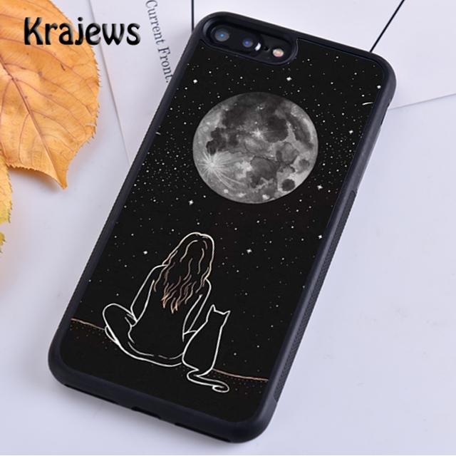Krajews Trippy Art Aesthetic Space Moon Phone Case Cover For iPhone 14 5 SE 6s 7 8 Plus X XR XS 11 12 13 Pro Max Samsung S21 S22