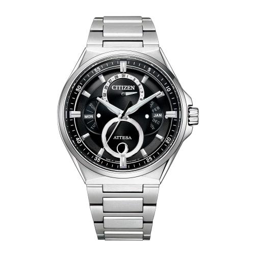 

Citizen Attesa Citizen Collection Watch, Light-Powered Eco-Drive, Waterproof, Titanium, Lightweight, ACT Line, Date, Day of the Week, Moon Phase, Blac