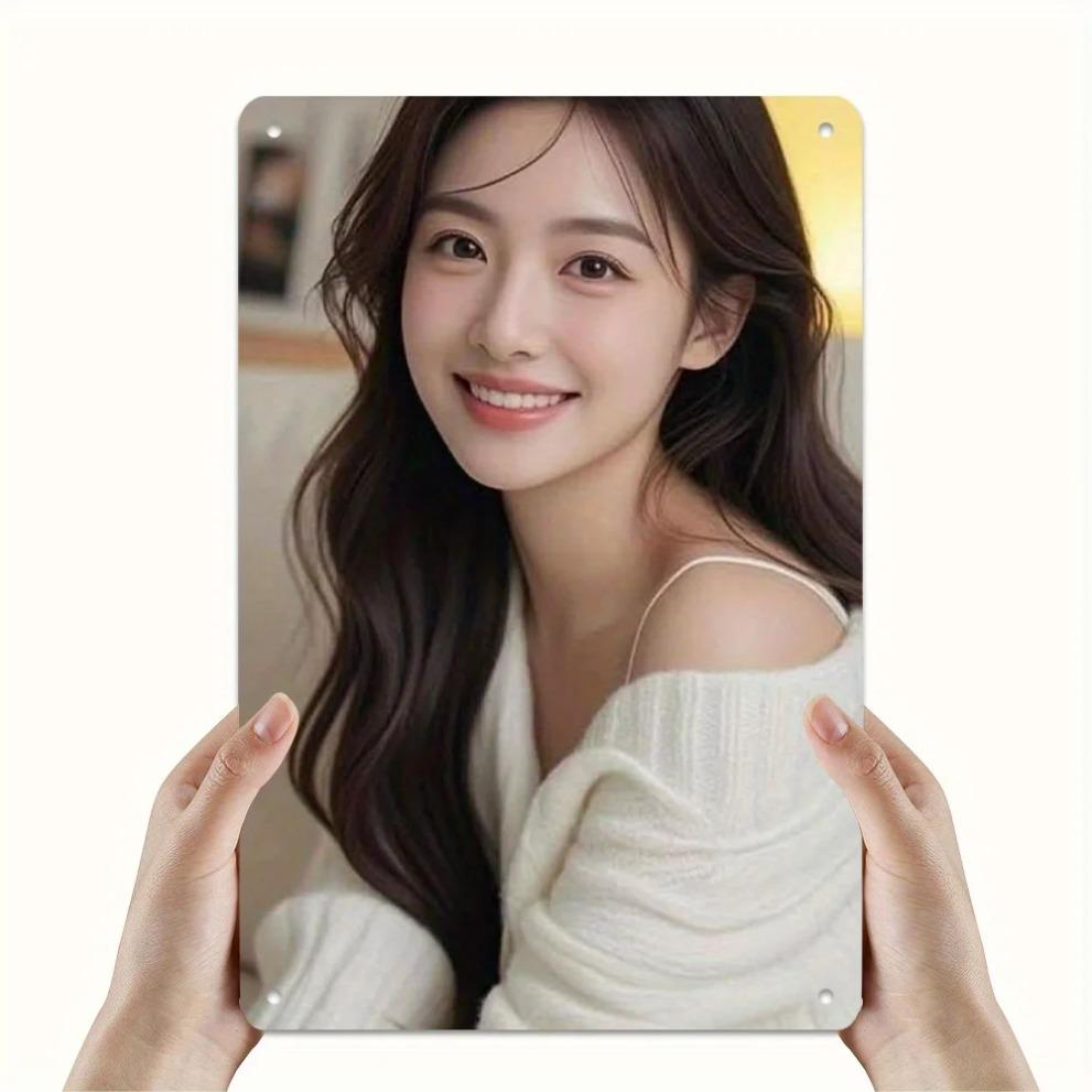 

Brand Vintage Portrait Metal Wall Art Retro 2D Plaque Home Decor Christmas Gift for Women 20x30cm