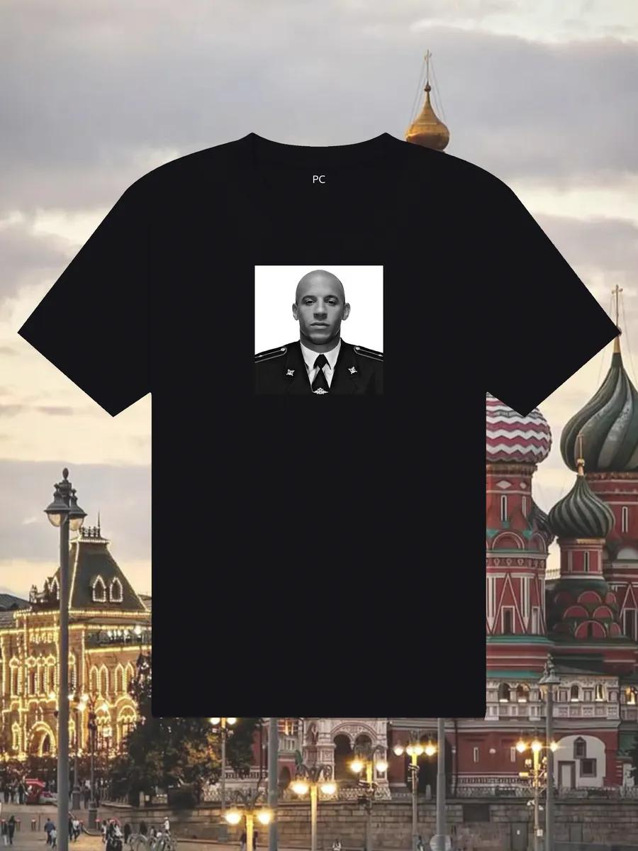 Black T-shirt with Vin Diesel Fast & Furious print 4XL