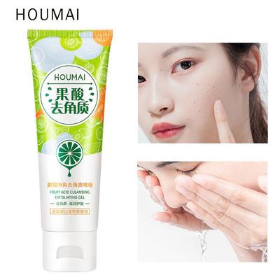 HOUMAI Eksfoliye Edici Jel Meyve Asidi Temizleyici Yüz Peeling Kremi Temizleyici Gözenek Ovucu Cilt Bakımı