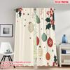 2pcs 2D Flat Printing Merry Christmas Curtains Christmas Ornament Holly Festive Digital Printed Polyester Drapes Birthday Party