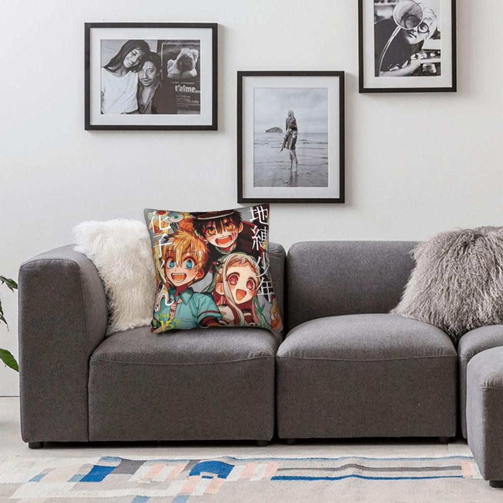 TBHK Anime Square Pillow Case Hanakoo Teru Minamoto Cushion Cover Awesome Polyester Decorative Pillowcase for Home 18"x18"