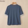 Casual Commute Zanzea Vneck Women Loose Short Sleeve Blouse