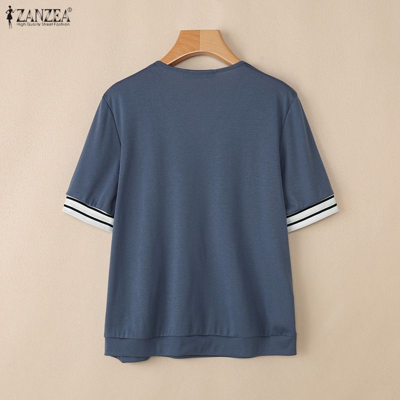 Casual Commute Zanzea Vneck Women Loose Short Sleeve Blouse