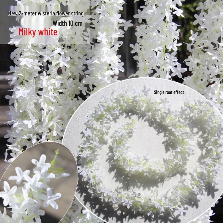 Silk Wisteria Flower Vine for Wedding Decor and Ceiling Hanging