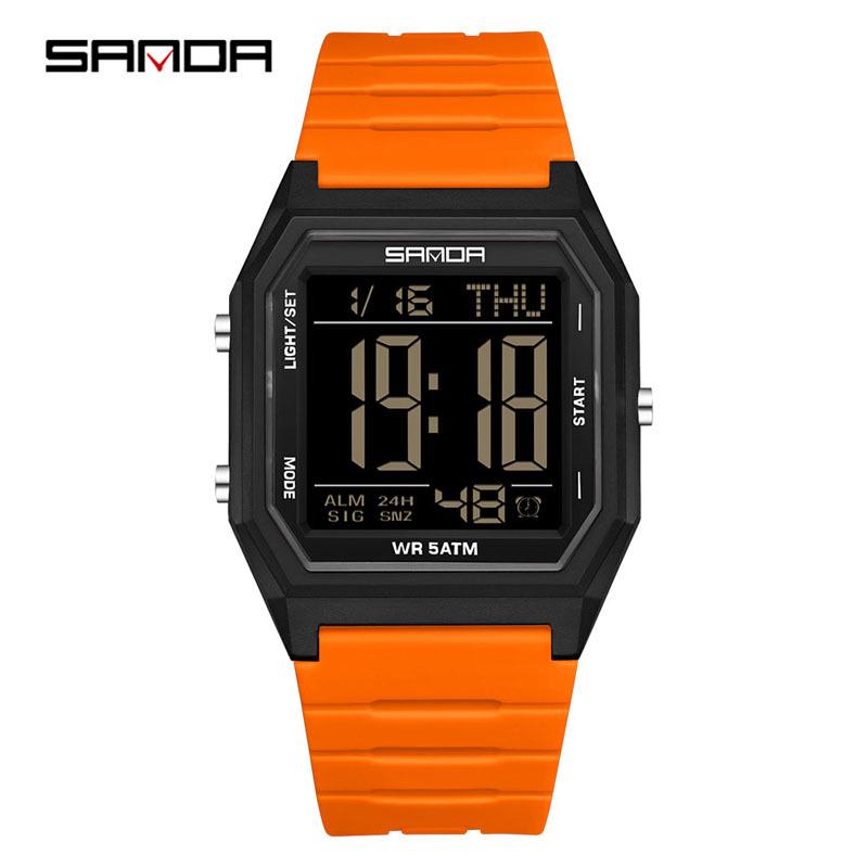 Sanda Multifunctional Dual-Time Sports Watch for Teens - Stopwatch, Waterproof, Luminous, Electronic