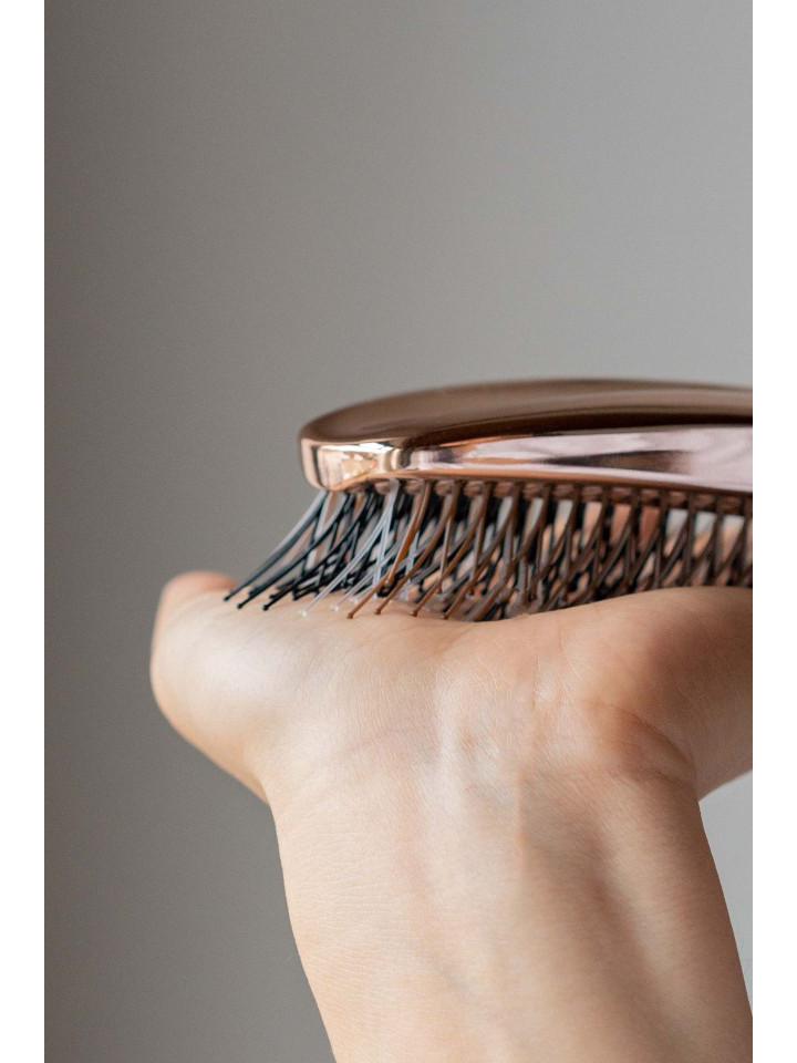 Electroplated Scalp Massage Comb: Anti-static, Wet & Dry Use, Portable Cleaning Comb