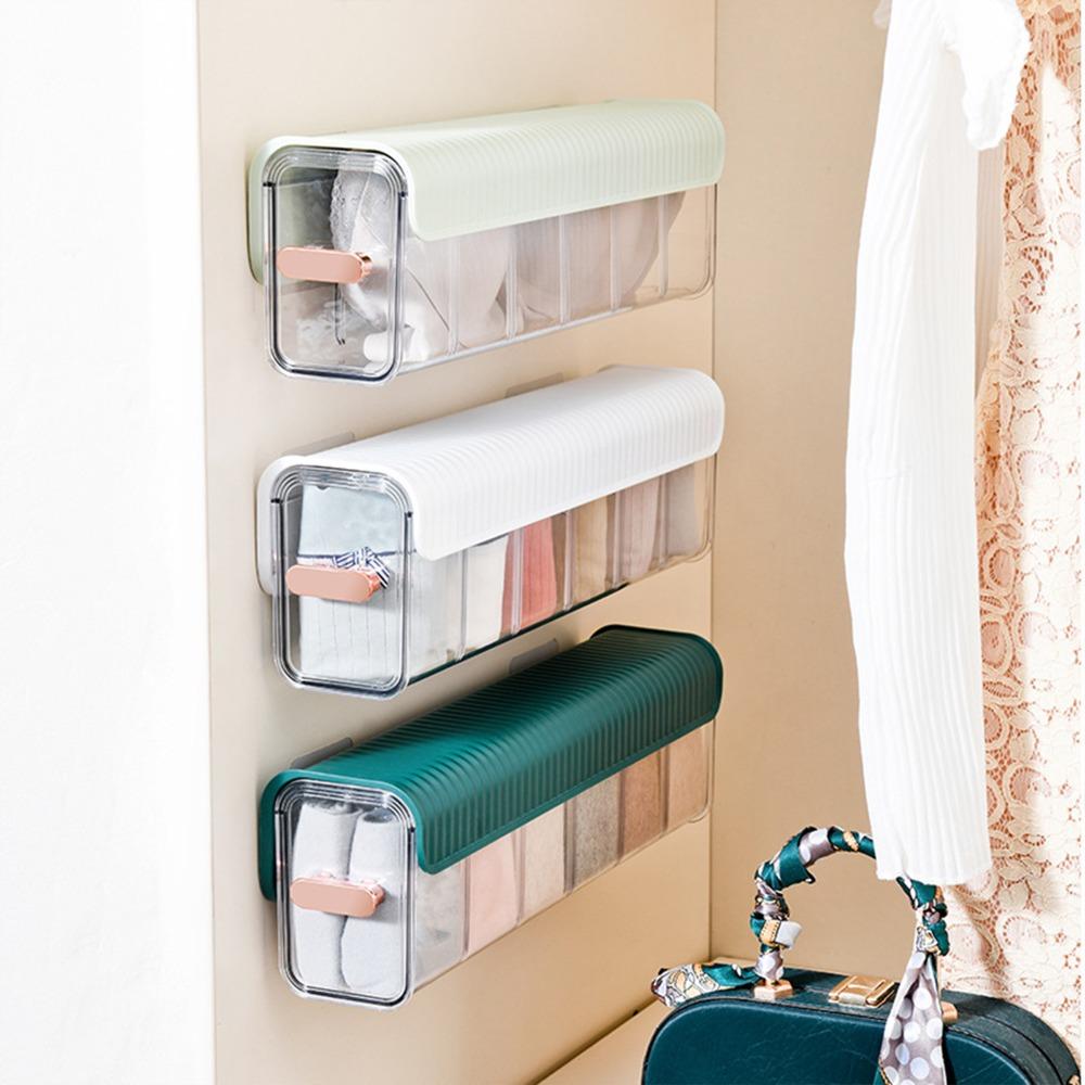 PET+PP Drawer-Type Storage Box Transparent Design Wall Underwear Organizer Storage Rack  Home Use