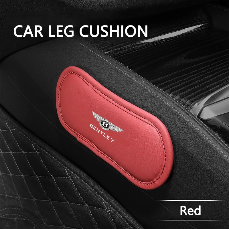 Leather Car LOGO Soft Memory Foam Leg Support Mat For New Bentley Flying Spur Continental GT Bentayga Mulsanne Auto Accessories