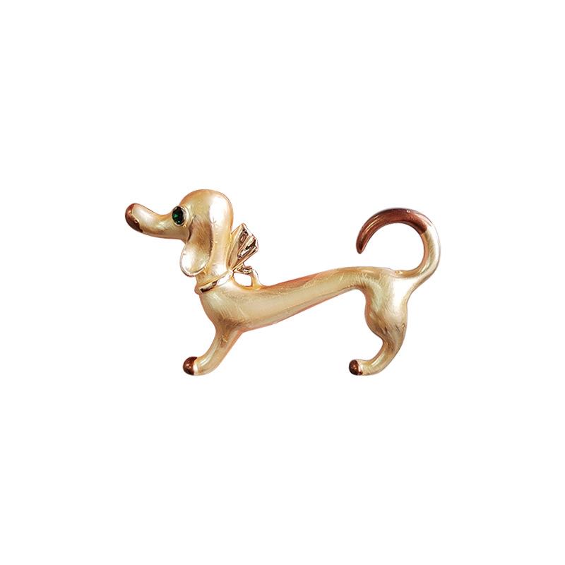 European Hot-Selling Cute Sausage Dog Brooch: Unisex Drip Oil Wax Pin Accessory